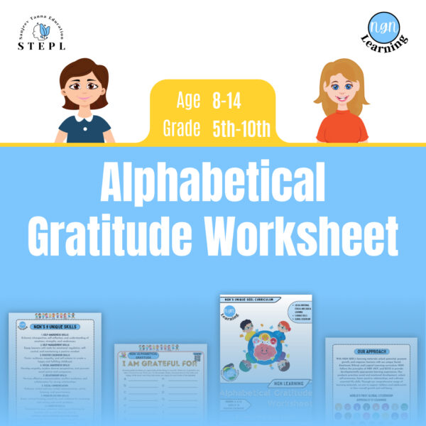 NGN Learning’s  Alphabetical Gratitude Worksheet