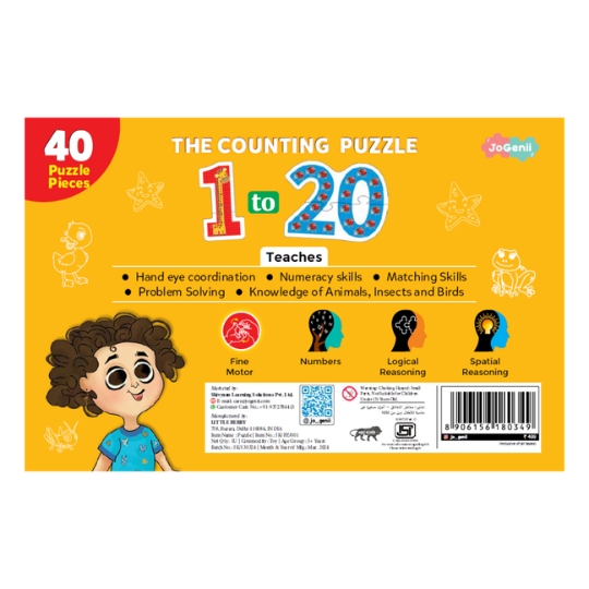 JoGenii 1-20 Counting Puzzle – Animal Edition