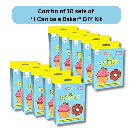 JoGenii I Can Be a Baker – JoGenii’s Mini DIY Kit | Ages 3-12 | Return Gift, Travel Friendly (Pack of 10)