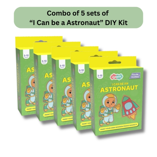 JoGenii I Can Be An Astronaut – JoGenii’s Mini DIY Kit | Ages 3-12 | Return Gift, Travel Friendly (Pack of 5)