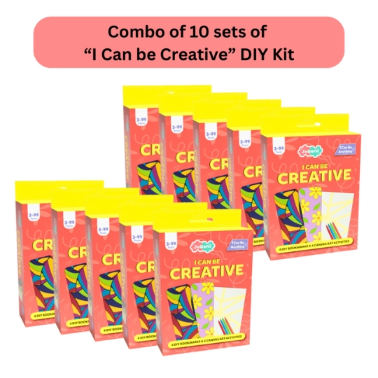 JoGenii I Can Be Creative – JoGenii’s Mini DIY Kit | Ages 3-12 | Return Gift, Travel Friendly (Pack of 10)